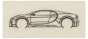 Bugatti Chiron Silhouette Wall Art
