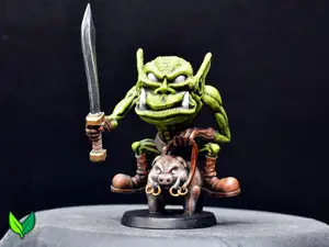 28mm Orc Hogrider of Vogland – Fantasy Cavalry Miniature (3D Print) by VogMan