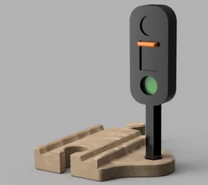 Wooden Train Traffic Light for IKEA LILLABO, Brio and others.