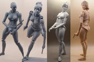 Action Figure 3D Printing, Female Movable body Action Figure Toy Model Draw Mannequin