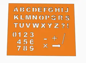 Template number and alphabet