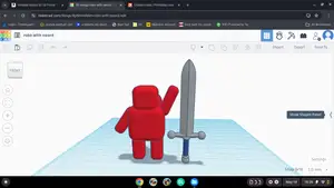 Robot holding a sword