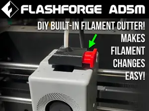 Flashforge Adventurer 5M (AD5M) Filament Cutter - compatible with DIY enclosure when using my Design8Studio drag chain termination v1.1