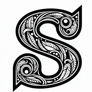 Frottage creation: letter S (version 1)