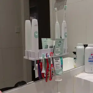 Toothbrush and Toothpaste Holder - Mirror Mounted