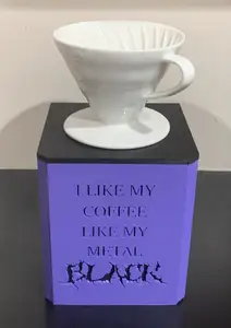 Black metal pour over coffee stand
