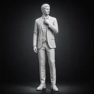 Elegant Businessman Statue STL | Modern Gentleman Sculpture | Suit Figure 3D Print Model