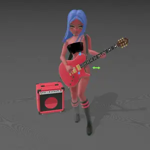 Demon girl playing guitar rip by mcka3ax40
