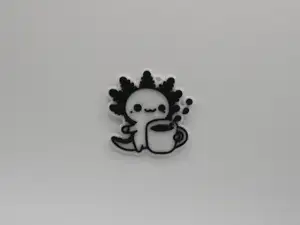 Cute Axolotl Having Coffee Keychain