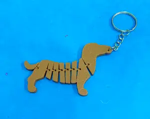 Articulated dachshund keychain
