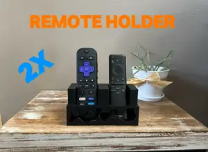 Dual Remote Holder | Simple Desk Organizer for TV & Media Remotes