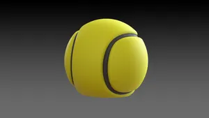 Tennis ball with flat side