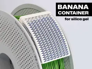 Banana Container For Silica Gel - Desiccant with filament locking.