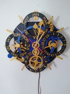 Quartz movement clock with perpetual calendar