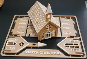 Gingerbread Christmas Church Kit Card