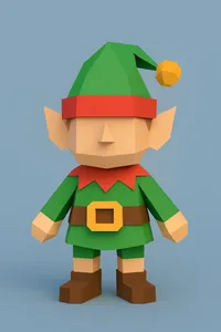 Low Poly Elf 3D Model