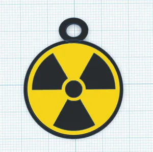 radiation sign keychain