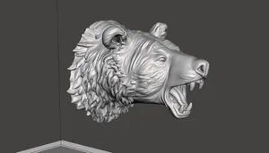 Angry Bear Head (wall mount)
