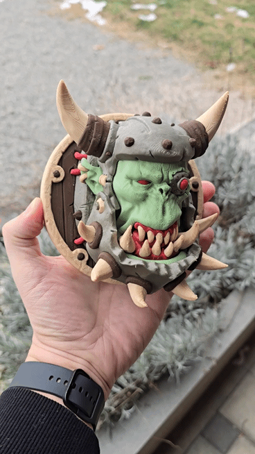 Ork wall decoration with optional stand