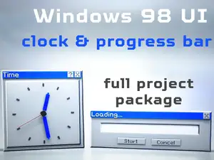 Windows 98 Theme Progress Bar & Clock