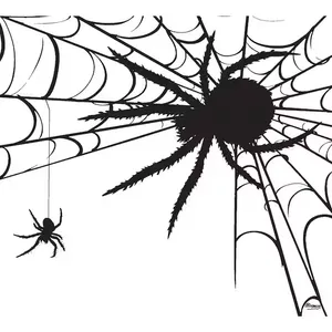 Halloween scary Spider in Web (door inner corner)