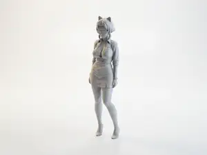 Cat Ears Girl Anime Figurine 3D Printable