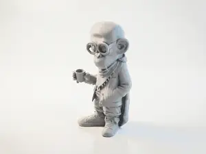 Smoking Monkey Figurine Animal Collectible 3D Printable