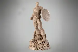 Marvel Comics Captain America 1/6 Scale Statue – 3D Printable Collectible Model