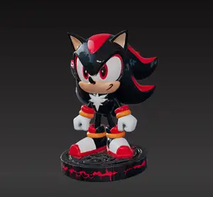 Shadow the hedgehog fan art obj model action figure (with stand)