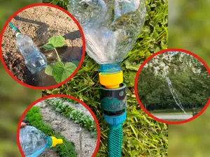 Multipurpose garden hose - PET bottle connector (anti-splash, lazy watering, water rocket, laminar flow...)