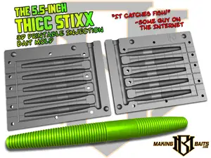 The 5.5-inch Thicc Stixx 3D Printable Injection Mold