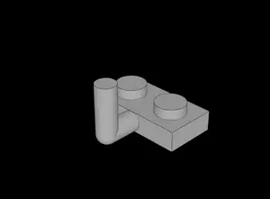 Lego Compatible (4623.dat) Plate 1 x 2 with Vertical Bar on Long Side and Long Arm
