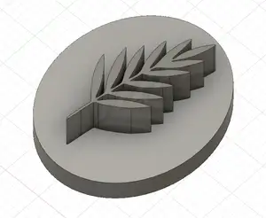 Leaf-shaped marker stamp for polymer clay, cookies or crafts - Sello marcador en forma de hoja para arcilla polimerica, galletas o manualidades