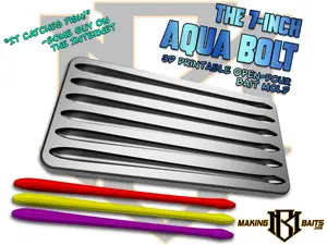 The 7-inch Aqua Bolt Open Pour Bait Mold By MakingBaits.com