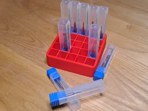 Endmill Bit Plastic Container Grid Storage Holder Organizer
