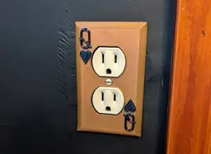 Queen of Hearts Power Outlet Cover - Alice in Wonderland Wall Decor and Decoration for gaming room, office design, poker playing card