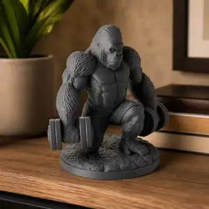 Muscular Gorilla Lifter Sculpture