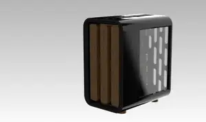 Tiny PC raspberry Pi 5 case with wooden front