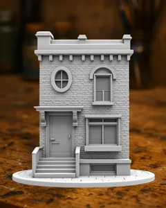Victorian Townhouse Miniature – Stone Facade Display