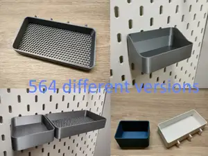 Bin for Ikea skadis - 564 models - hooks need support