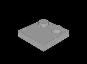 Lego Compatible (33909.dat) Plate 2 x 2 with 2 Studs on One Edge