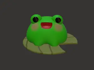 Harry the cute Frog sitting on a water lily