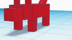 3d minecraft wolf