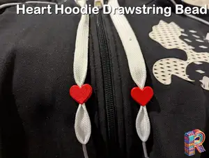Heart Hoodie Drawstring Bead
