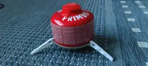Feet for gas canister camping stove. Ultralight 5 grams for three