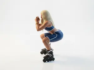 Rollerblade Lady Figurine Female Sports 3D Printable