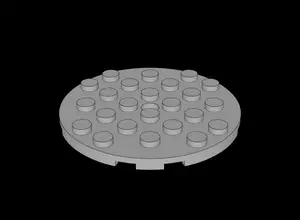 Lego Compatible (11213.dat) Plate 6 x 6 Round with Hole and Snapstud
