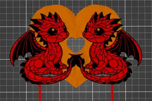 Cake toppers: Two baby dragons for twins (three colours)