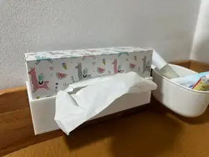 Tissue box holder for changing table