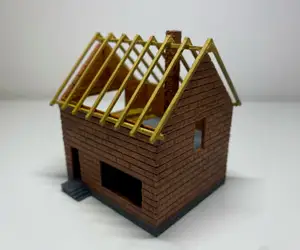 House under construction in scale H0/HO and TT